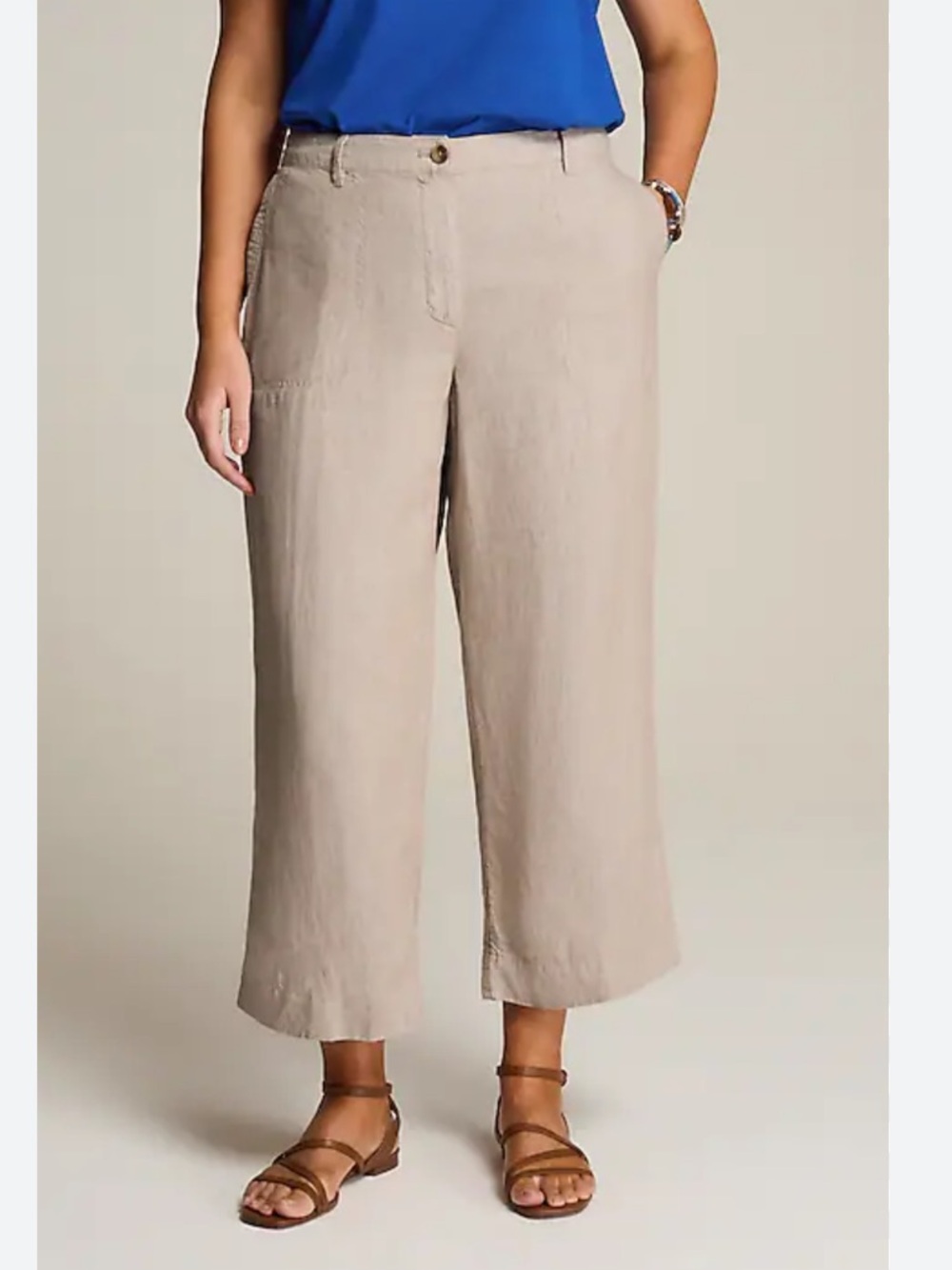 J. Jill Love Linen Wide-Leg Cropped Pants Size Large New With Tags